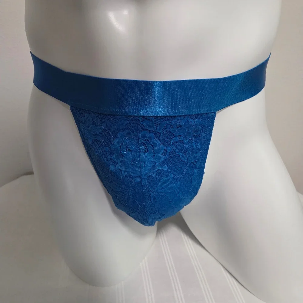Cosabella Luxury‎ Men's Lace Jock Strap Designer Underwear Udaipur Blue